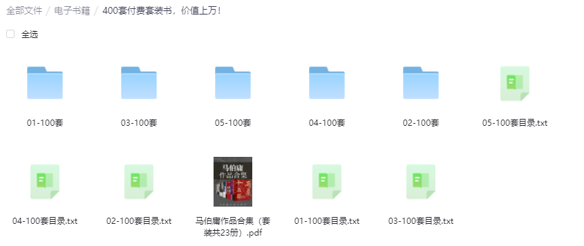  价值上万的400套付费套装书籍（包含书籍封面和目录）(图2)