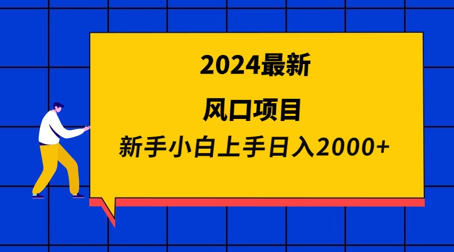 2024*新风口项目 新手小白日入2000+