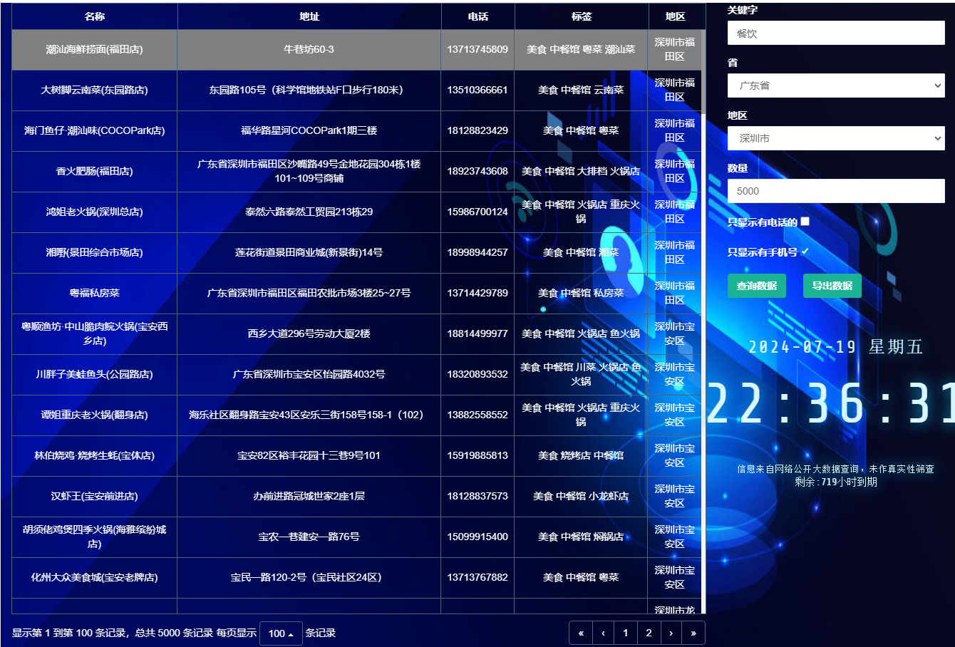 全地图商家采集工具，一键采集商家手机号(图2)