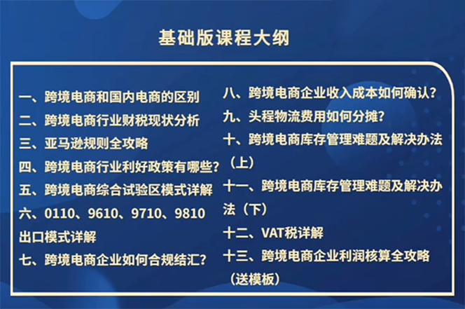 跨境电商-财务入门课：7大技术+5大技能（14节课）(图2)