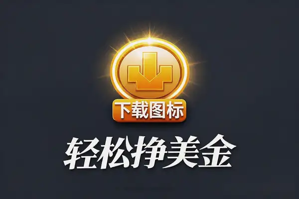 下载图标，轻松挣美金0门槛被动收入秘籍大公开