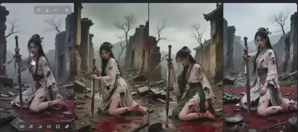 3 分钟 AI 生成战损风美女视频！零成本涨粉(图2)