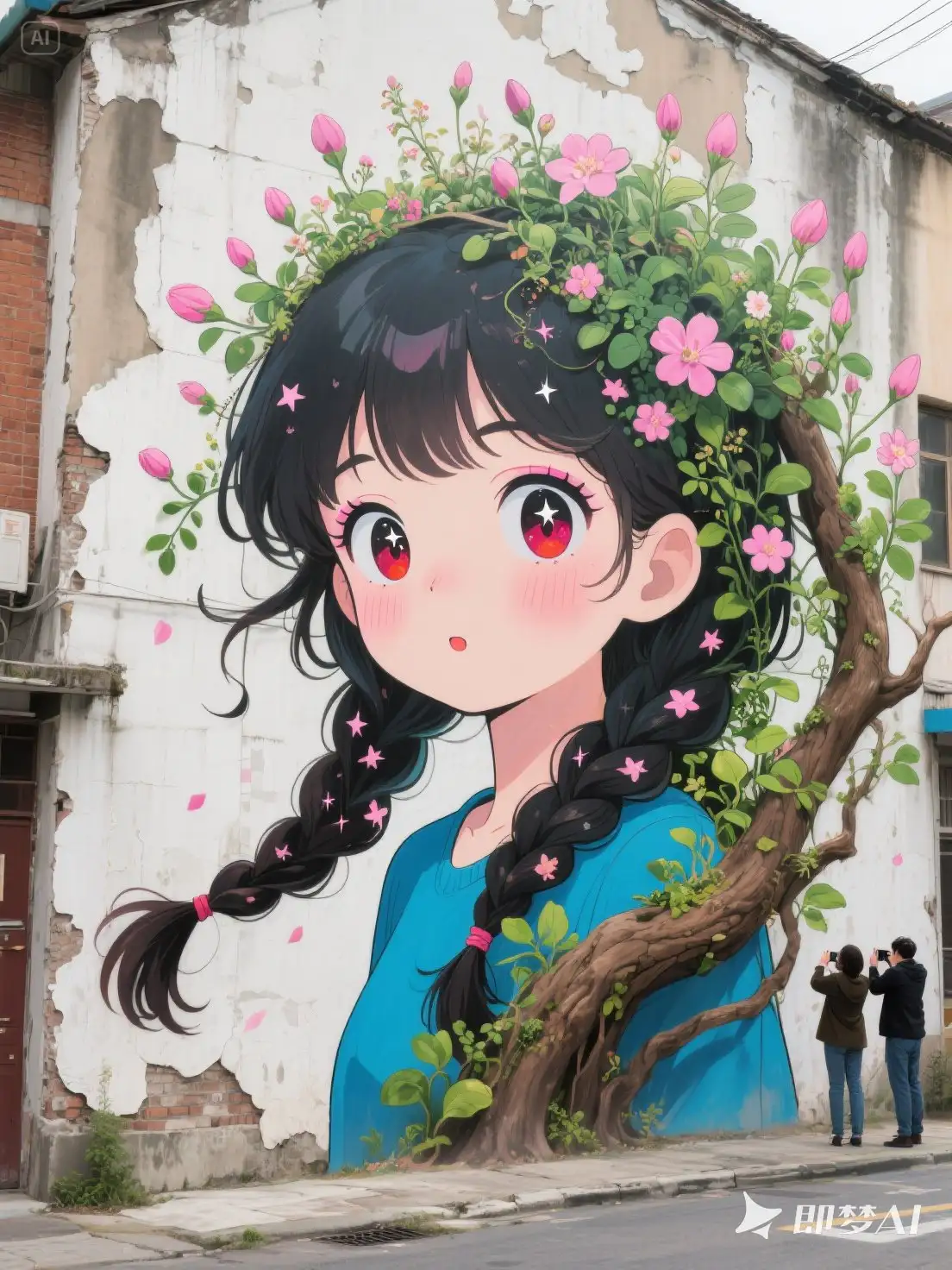 AI墙绘美女鲜花：2025年爆款引流密码三分钟上手(图2)