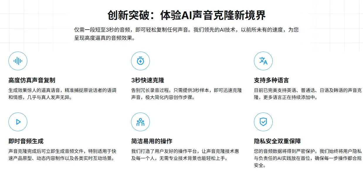 在线声音克隆复刻人声支持录音及上传音频生成克隆声音(图2)