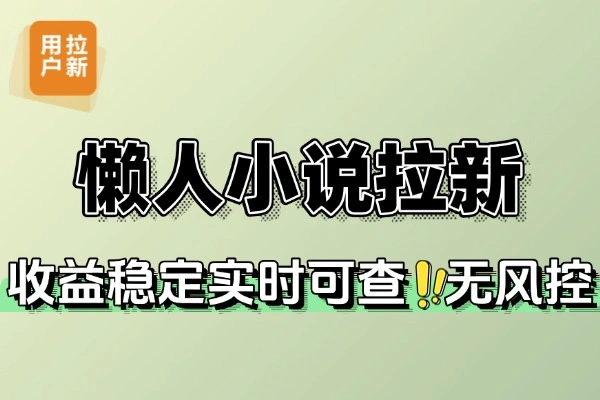 懒人小说自撸拉新无需流量(图1)