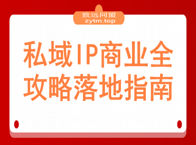 私域IP商业全攻略，从定位到变现，年入千万落地指南