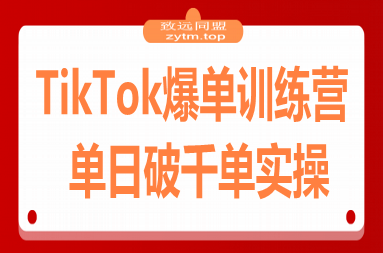 TikTok爆单训练营，店铺搭建/达人矩阵/GMV投流，单日破千单实操