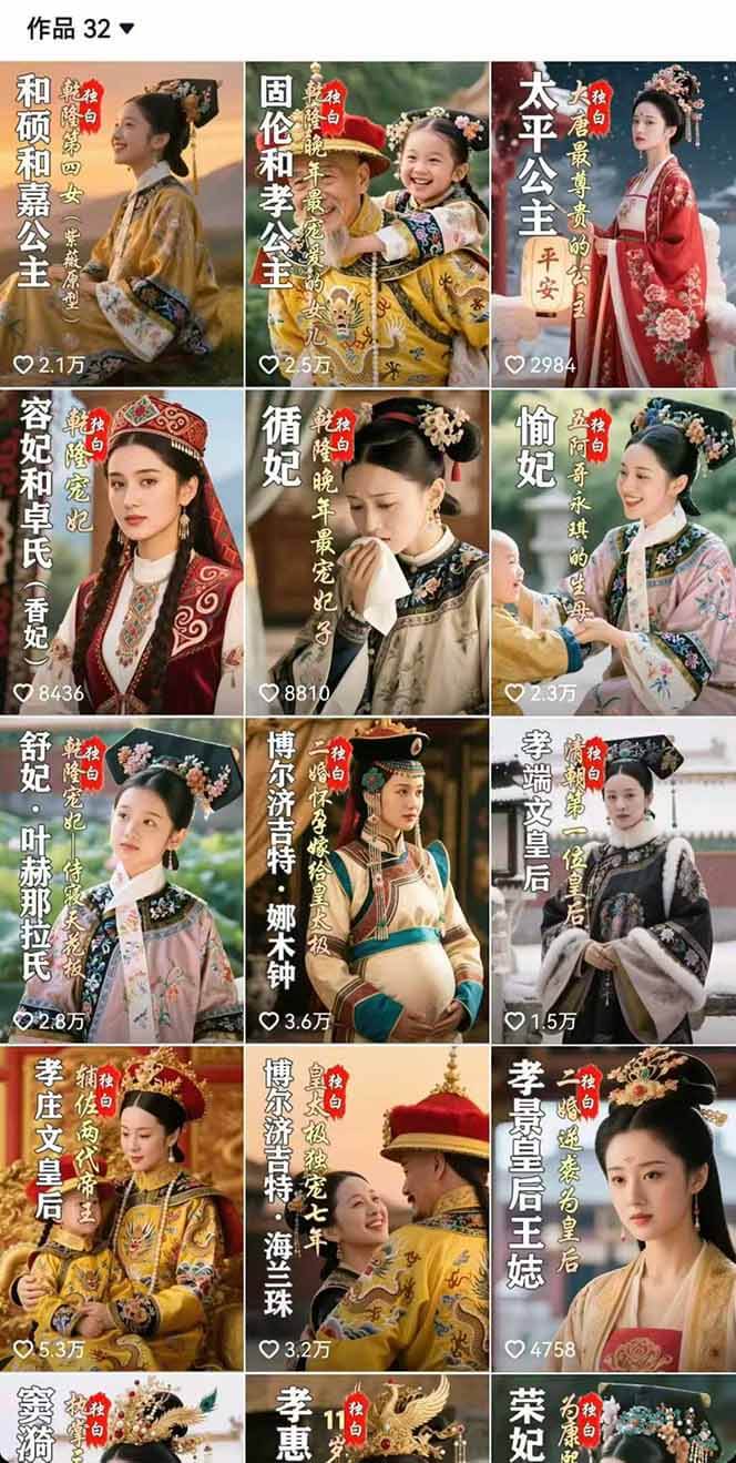 历史女性人物创作课:独白文案+AI克隆+蒙版剪辑,3个月涨粉22w+副业月入3w-2 历史女性人物创作课:独白文案+AI克隆+蒙版剪辑,3个月涨粉22w+副业月入3w