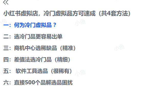 小红书虚拟店，冷门虚拟品方可速成（共4套方法）(图2)