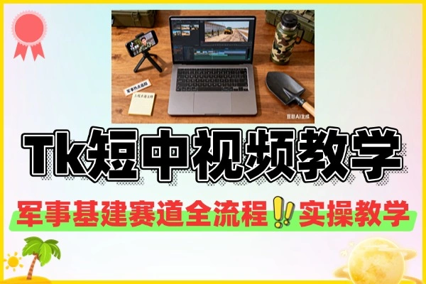 Tiktok短中视频教程军事基建赛道全流程实操教学
