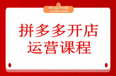 拼多多开店运营课程： 蓝海变现玩法，轻松实现睡后收入 零基础小白也可