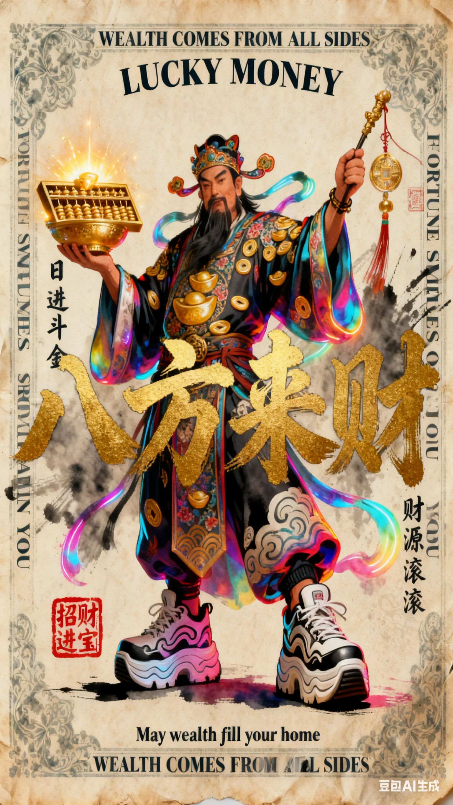 AI国潮招财壁纸爆卖一年四季(图3)