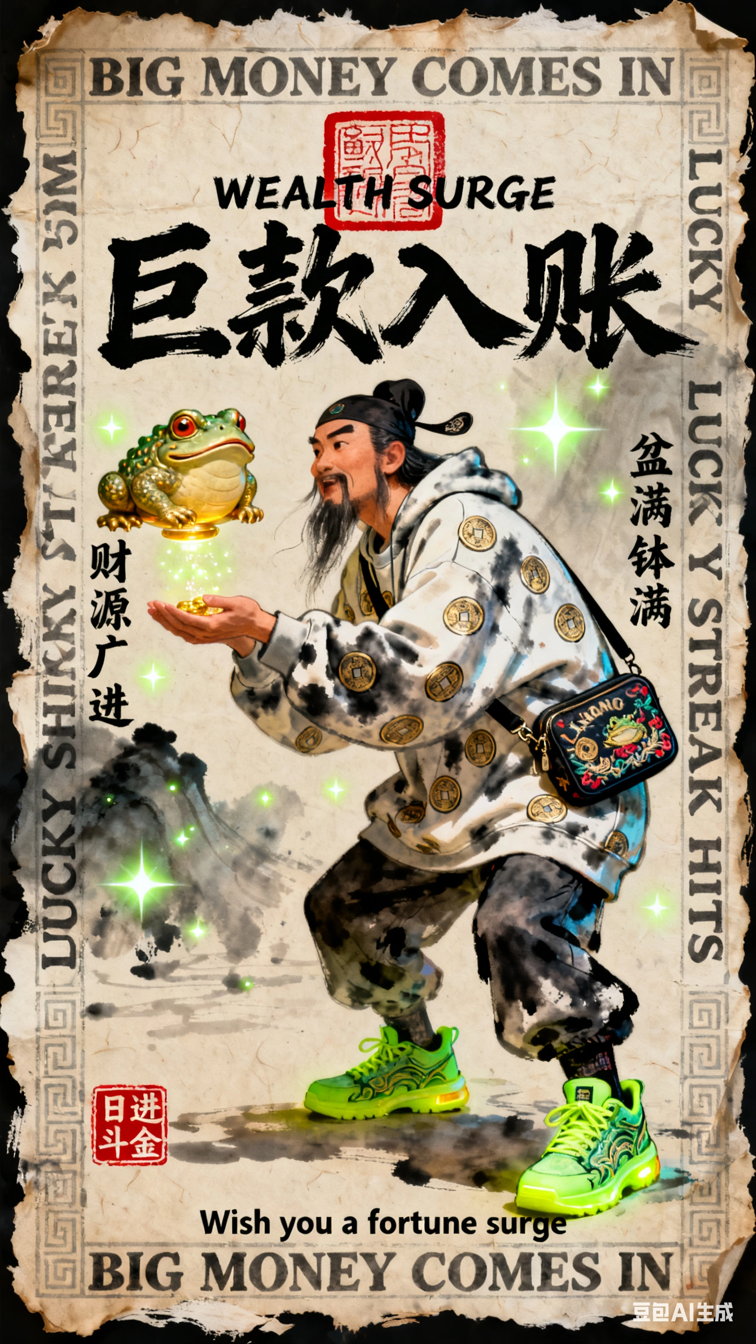 AI国潮招财壁纸爆卖一年四季(图2)