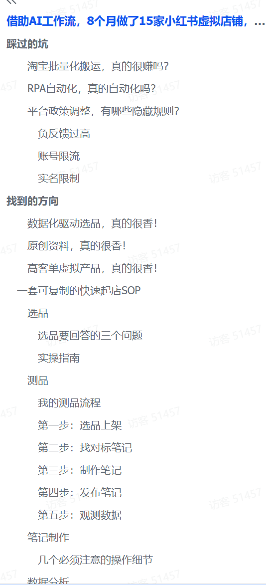 AI赋能，8个月打造15家小红书虚拟店铺，这套高效起店SOP全揭秘(图3)