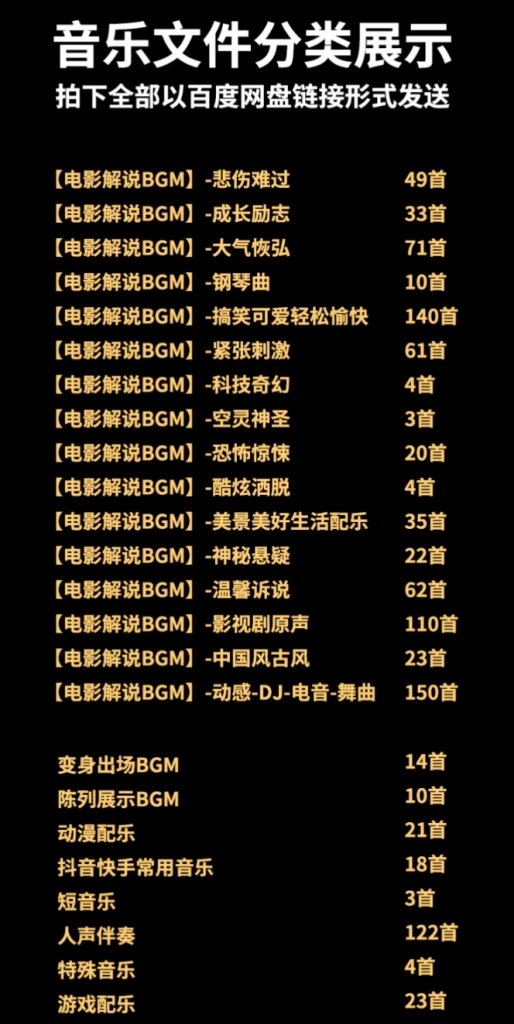 抖音快手电影解说背景音乐BGM配乐轻音乐素材(图2)