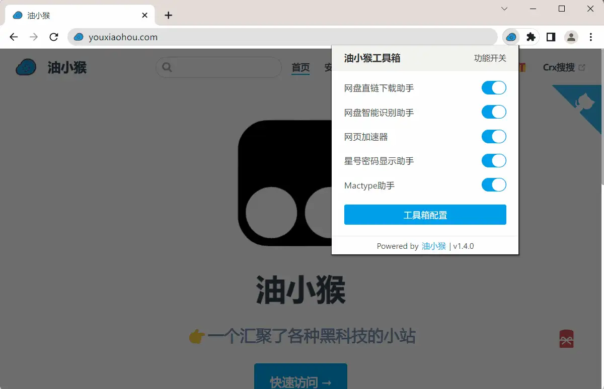 网页增强扩展内置5大功能支持网盘直链解析识别网页加速(图3)