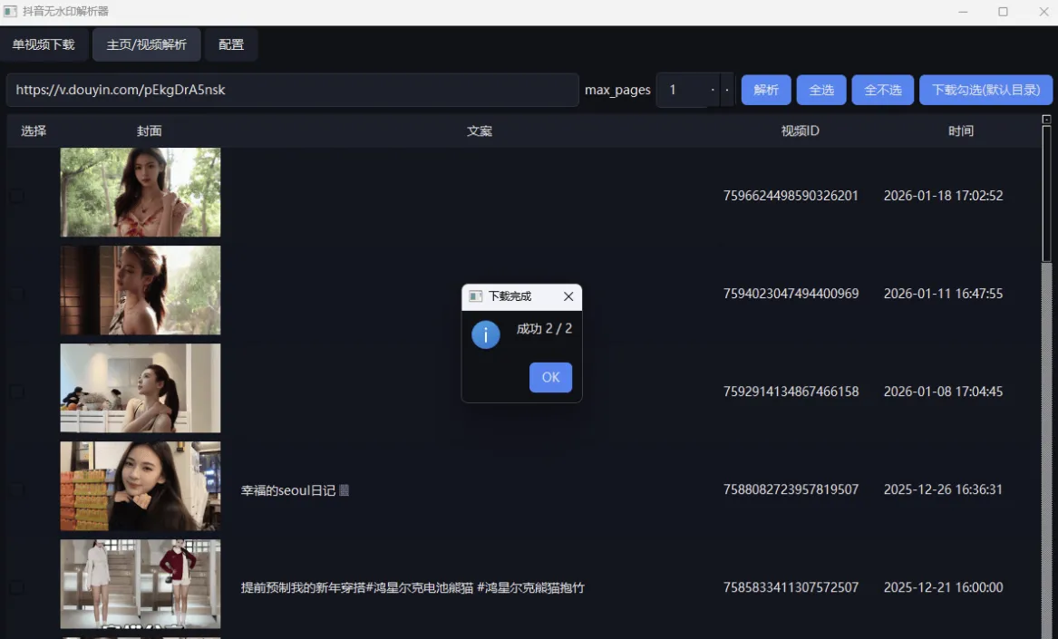 抖音无水印视频下载工具 (图2)