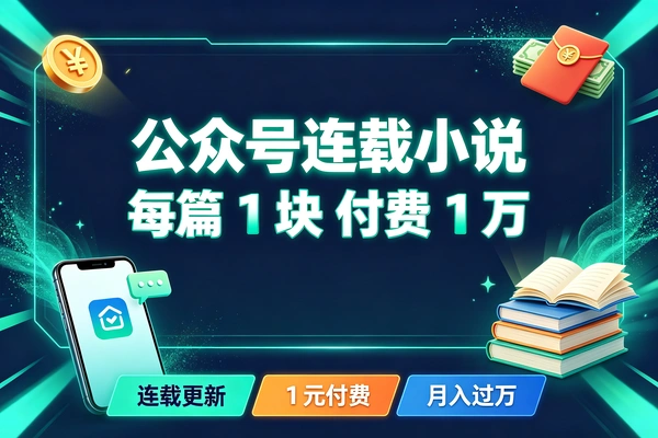 公众号连载小说每篇卖1块钱付费都是1万起步(图1)