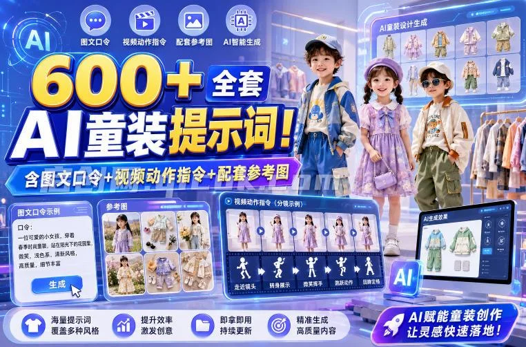 600+童装AI提示词,图文视频都能做-2 600+童装AI提示词,图文视频都能做(图2)