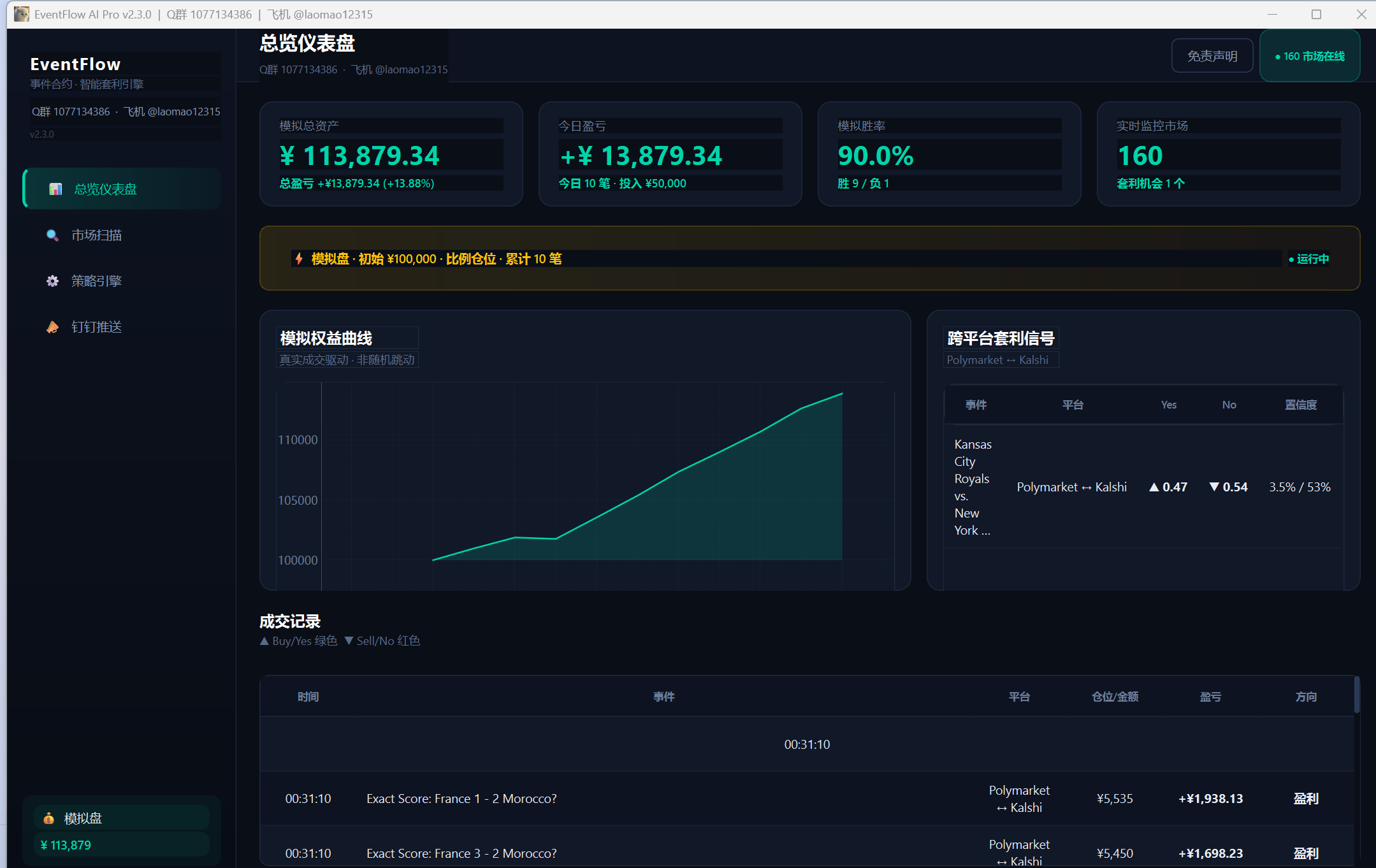 预言机预测市场全自动挂机套利项目挂机脚本，日均30+USD-2