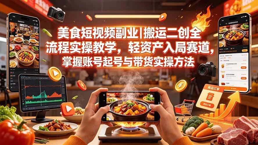 美食搬运二创,轻资产副业实操-2 美食搬运二创,轻资产副业实操(图2)