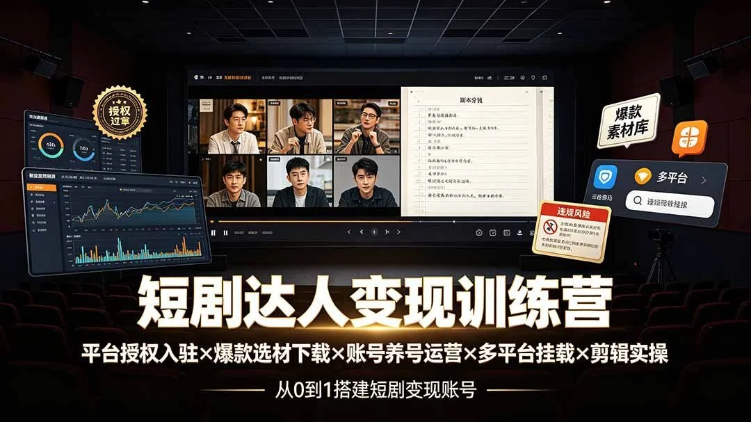 短剧副业全流程：从0到1搞定授权、选剧、运营和剪辑(图2)