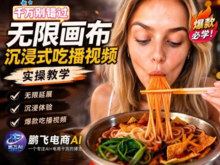 不用真人也能做吃播?这个AI画布三步出片-2 不用真人也能做吃播?这个AI画布三步出片(图2)