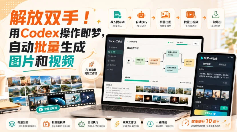 Codex+即梦AI,批量出图出视频不用再手动-2 Codex+即梦AI,批量出图出视频不用再手动(图2)
