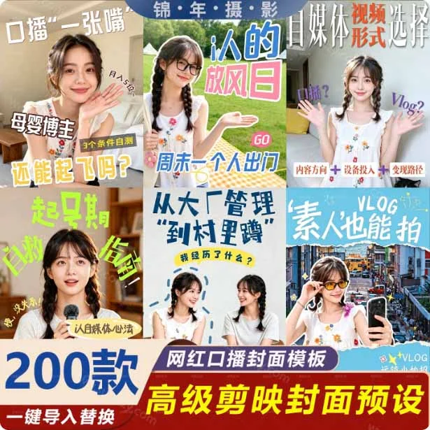 剪映封面模板200+，3秒搞定高级网感封面(图3)