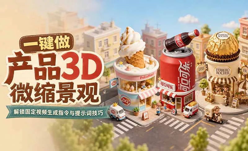 3D微缩景观视频，用对模型和提示词就能出片(图2)