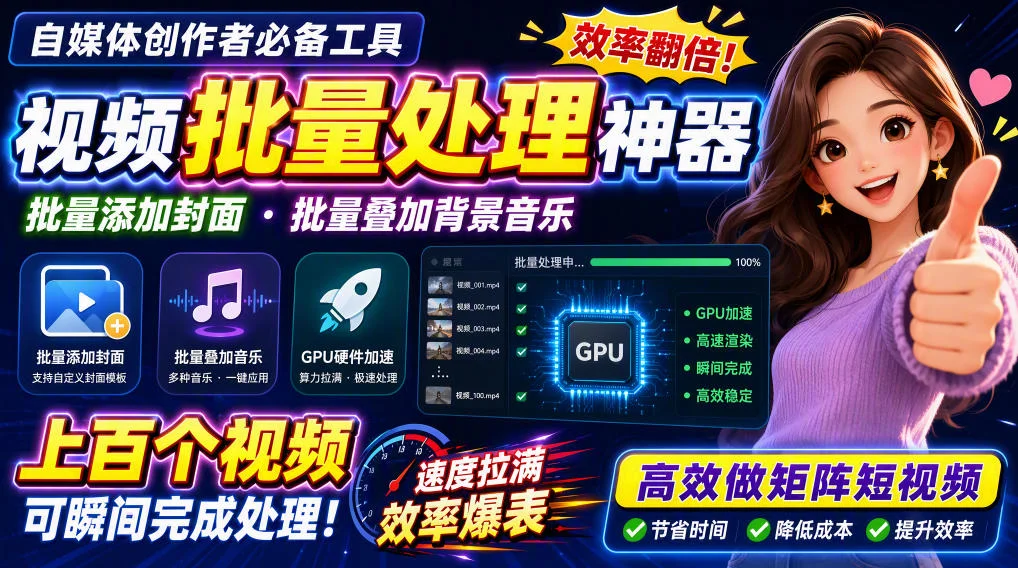 批量视频首帧加封面,省时又省力-2 批量视频首帧加封面,省时又省力(图2)