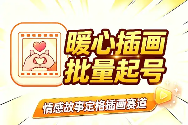 暖心定格插画，批量起号的流量玩法(图1)