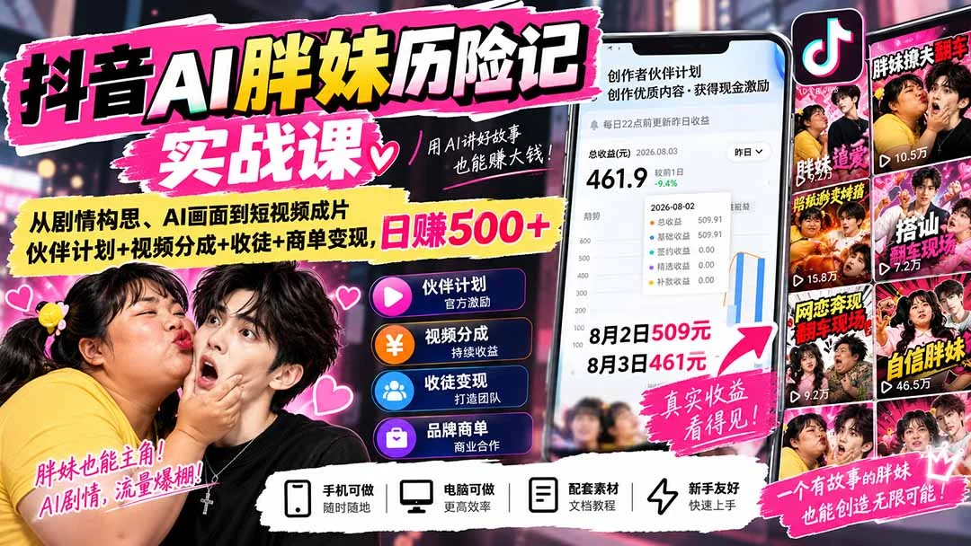 AI胖妹剧情短视频：制作与变现实战(图2)