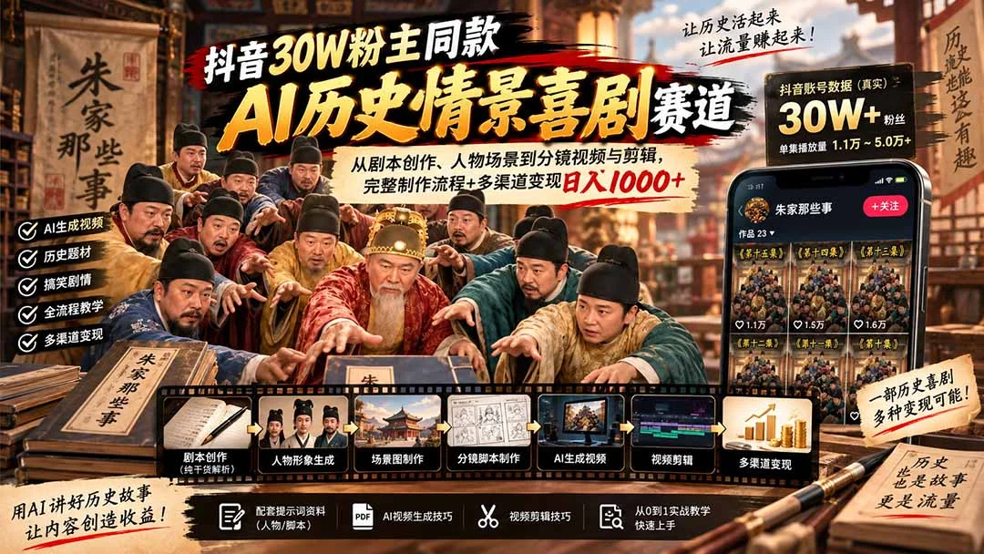 AI历史情景喜剧全流程:剧本、分镜、AI视频到剪辑-2 AI历史情景喜剧全流程:剧本、分镜、AI视频到剪辑(图2)