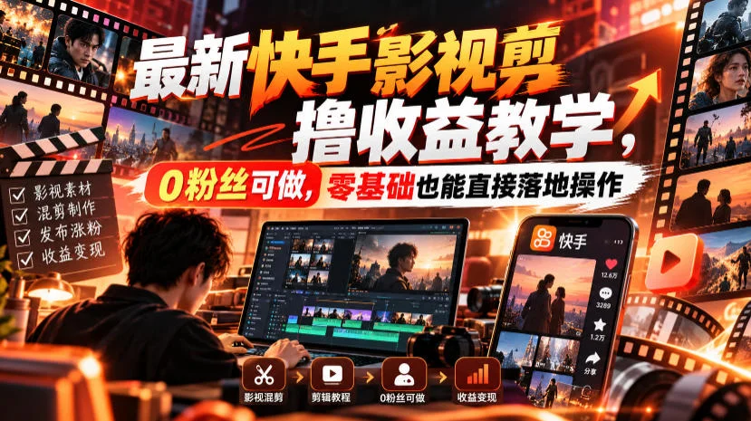 零基础玩快手影视混剪,起号到出片全流程拆解-2 零基础玩快手影视混剪,起号到出片全流程拆解(图2)