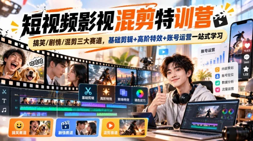 零基础影视混剪：从账号运营到爆款特效(图2)