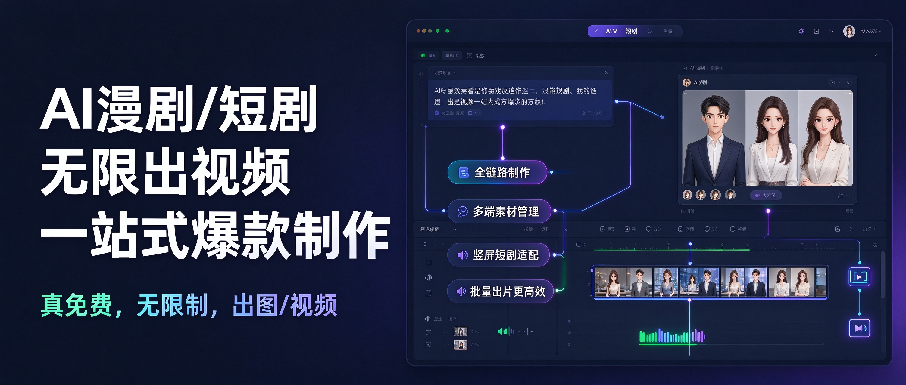 AI漫剧/短剧全自动一键制作软件，一个工具本地部署批量制作(图1)